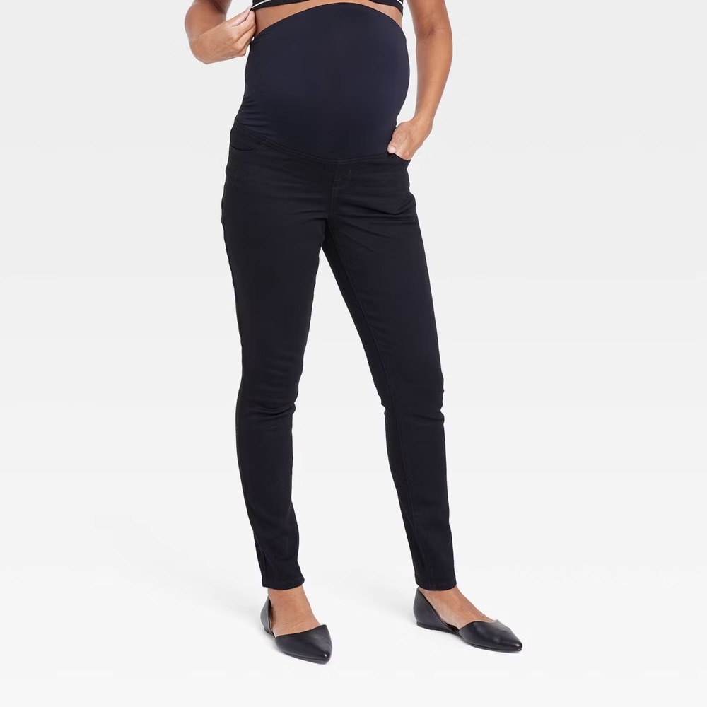 Isabel Maternity Black Over Belly Skinny Maternity Pants Size Small NEW